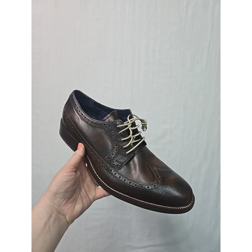 Cole Haan Williams Wingtip Oxford Shoes Men's‎ Size 9.5 M Brown Leather Lace Up